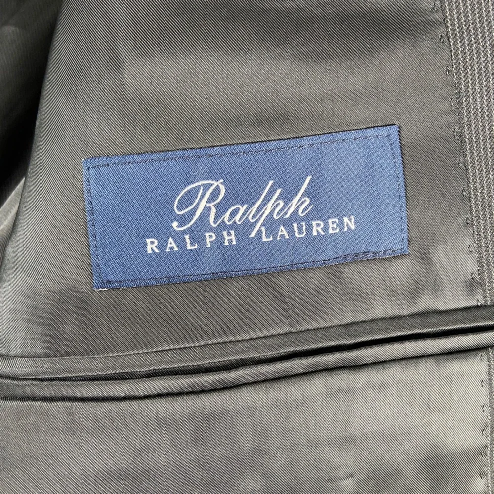 Ralph Ralph Lauren Blazer Men 40R Black Pinstripe Wool 2 Button Suit Jacket Coat